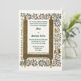 Invitación Boda de estilo medieval de la época victoriana 184