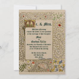 Invitación Boda de estilo medieval de la época victoriana 187