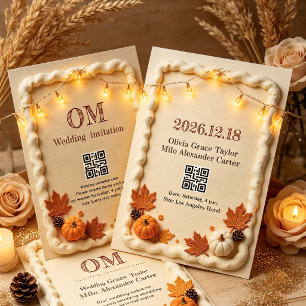Invitación Boda de estilo pastel de fondant de otoño