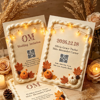 Invitación Boda de estilo pastel de fondant de otoño