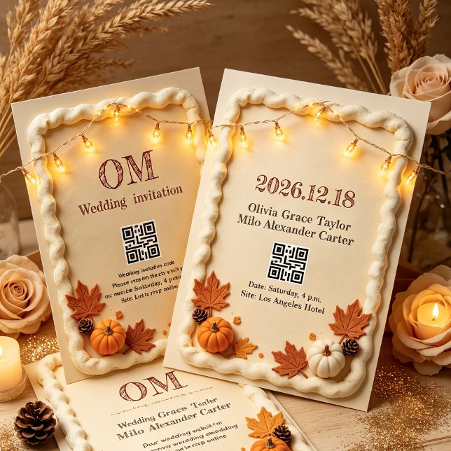 Invitación Boda de estilo pastel de fondant de otoño (Subido por el creador)