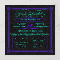 Boda de estilo Poster eléctrico Verde azulado y ve