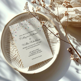 Invitación Boda de estilo retro retro moderno de medio siglo