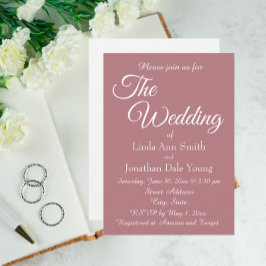 Invitación Boda de estilo sencillo y Rosa