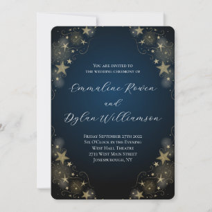 Invitación Boda de estrellas celestes