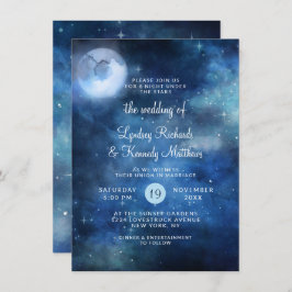 Invitación Boda de estrellas de galaxia celestial del cielo l