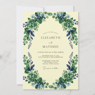 Invitación Boda de eucalipto amarillo pálido