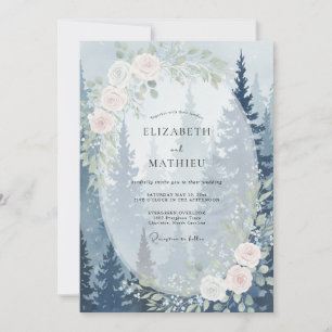 Invitación Boda de Eucalipto Bosque Rosa Helado