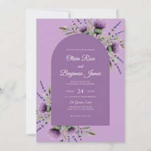 Invitación Boda de Eucalipto Cardo Lavanda Púrpura