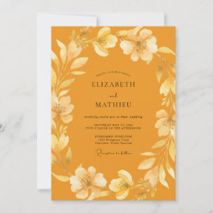 Invitación Boda de eucalipto con follaje de azafrán