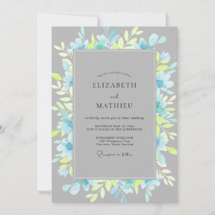 Invitación Boda de eucalipto con follaje de color chartreuse