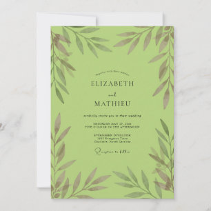 Invitación Boda de eucalipto con follaje de pistacho