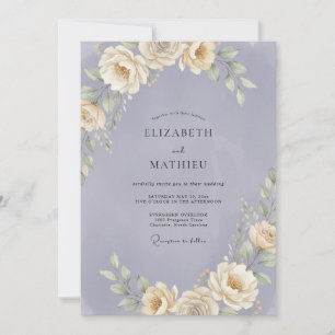 Invitación Boda de eucalipto con follaje de vincapervinca cha
