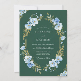 Invitación Boda de eucalipto con follaje de vincapervinca for