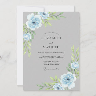 Invitación Boda de eucalipto con follaje plateado del cielo