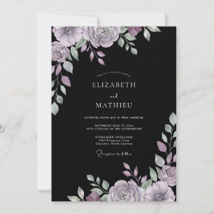 Invitación Boda de Eucalipto con Follaje Violeta Malhumorado