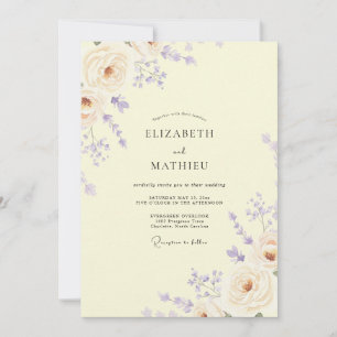 Invitación Boda de Eucalipto con Rama de Albaricoque y Lavand