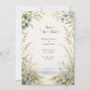 Invitación Boda de eucalipto costero en cabo cod destino