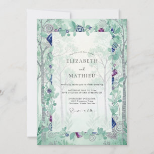 Invitación Boda de eucalipto de abedul menta bosque