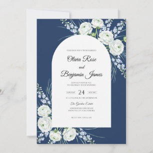 Invitación Boda de Eucalipto de Follaje Blanco Suave de Media