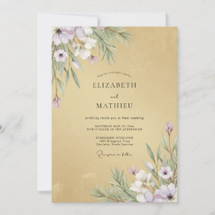 Invitación Boda de Eucalipto de Follaje Lila Miel