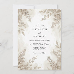 Invitación Boda de Eucalipto de Follaje Taupe
