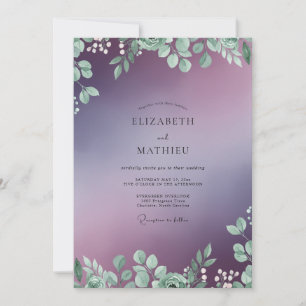 Invitación Boda de Eucalipto de Follaje Violeta