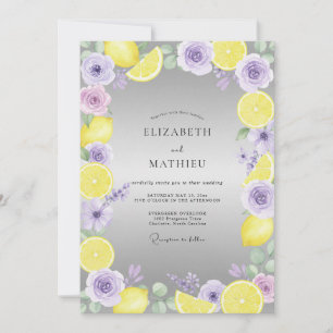 Invitación Boda de Eucalipto de Fruta de Limón Amatista