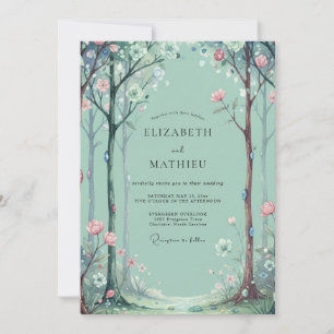 Invitación Boda de Eucalipto de Madera Acuática