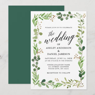 Invitación Boda de eucalipto del marco botánico de color de a