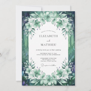 Invitación Boda de eucalipto esmeralda