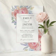 Boda de eucalipto floral rosa acuarela