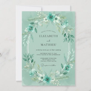 Invitación Boda de eucalipto follaje menta espuma de mar