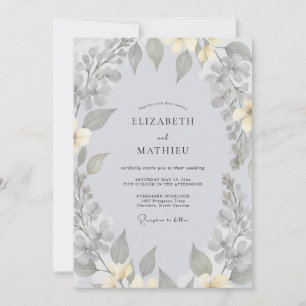 Invitación Boda de eucalipto gris atenuado