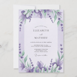 Invitación Boda de Eucalipto Iris Violeta