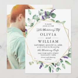 Invitación Boda de eucalipto lavanda moderno FOTO