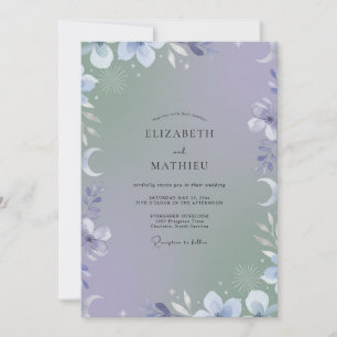 Invitación Boda de Eucalipto Lunar Periwinkle