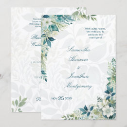 Invitación Boda de eucalipto marfil verde salvia