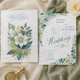 Invitación Boda de eucalipto marfil verde salvia