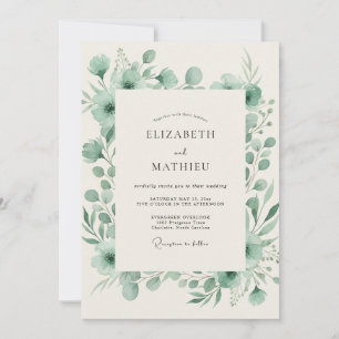Invitación Boda de eucalipto menta pálida
