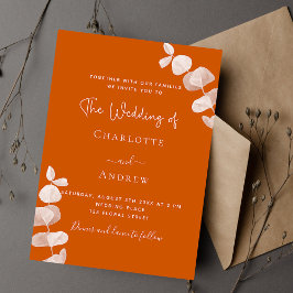 Invitación Boda de eucalipto naranja quemado
