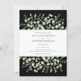 Invitación Boda de Eucalipto Negro