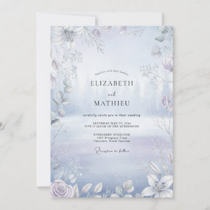 Invitación Boda de eucalipto plateado helado