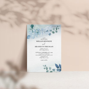 Invitación Boda de eucalipto polvoriento acuarela verde