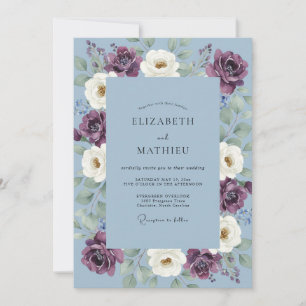 Invitación Boda de Eucalipto Polvoriento con Follaje de Cirue
