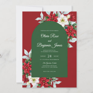 Invitación Boda de Eucalipto Polvoriento Invernal Crimson Poi