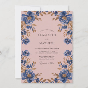 Invitación Boda de Eucalipto Ranunculus Mauve Índigo