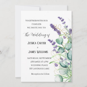 Invitación Boda de eucalipto ruidoso de color de agua de lava