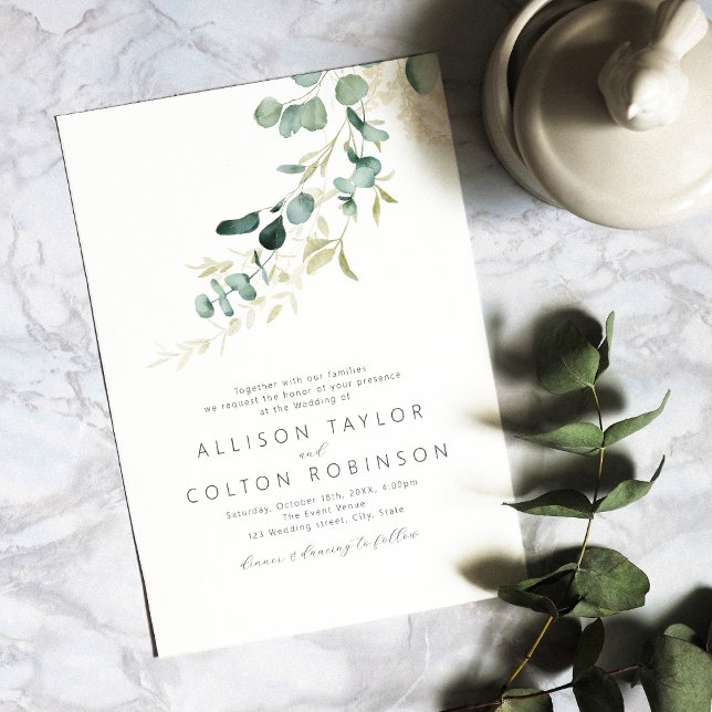 Invitación Boda de eucalipto rústico sage green boho (Subido por el creador)