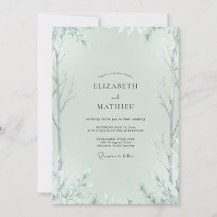 Invitación Boda de eucalipto sauce menta pálido
